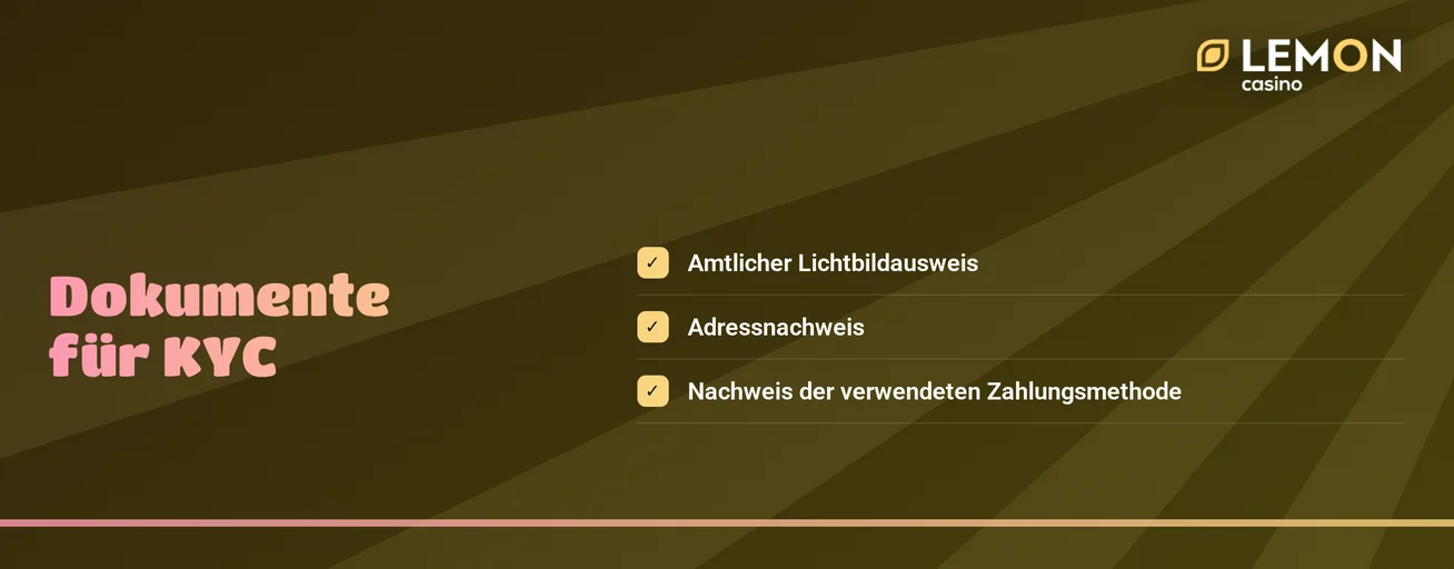 Stelle Verifizierungsdokumente bereit